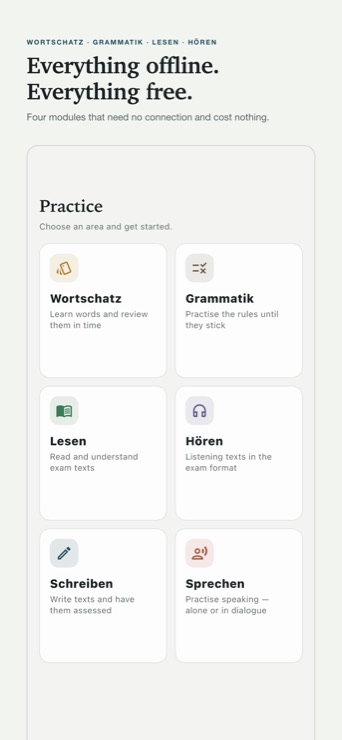 Practice area with vocabulary, grammar, reading and listening